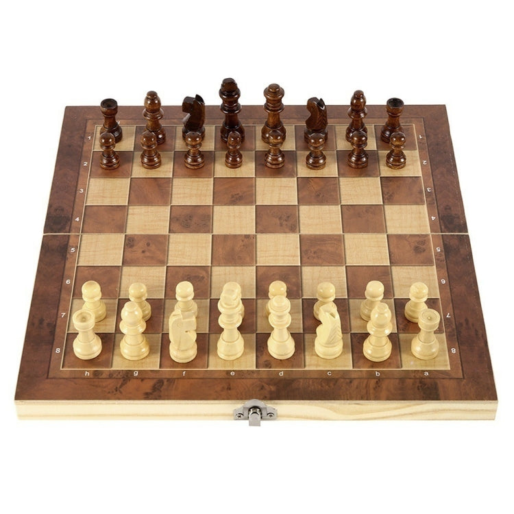 44 x 44cm 3 In 1 Wooden Chess Set Foldable Chess Board For Kids Adults - Table Games by PMC Jewellery | Online Shopping South Africa | PMC Jewellery | Buy Now Pay Later Mobicred