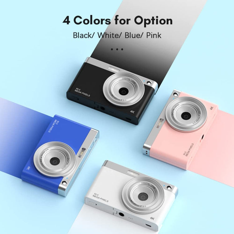 50 MP HD Camera 4K Video Retro Vlog Self-Shooting Camera(White) - Video Cameras by PMC TechLife | Online Shopping South Africa | PMC TechLife | Buy Now Pay Later Mobicred