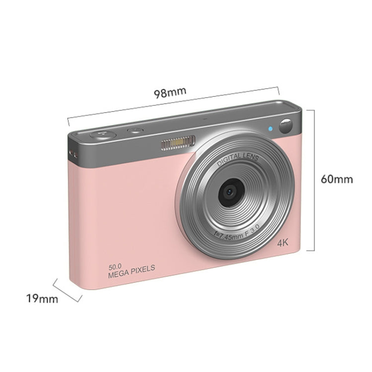 50 MP HD Camera 4K Video Retro Vlog Self-Shooting Camera(Pink) - Video Cameras by PMC Jewellery | Online Shopping South Africa | PMC Jewellery | Buy Now Pay Later Mobicred