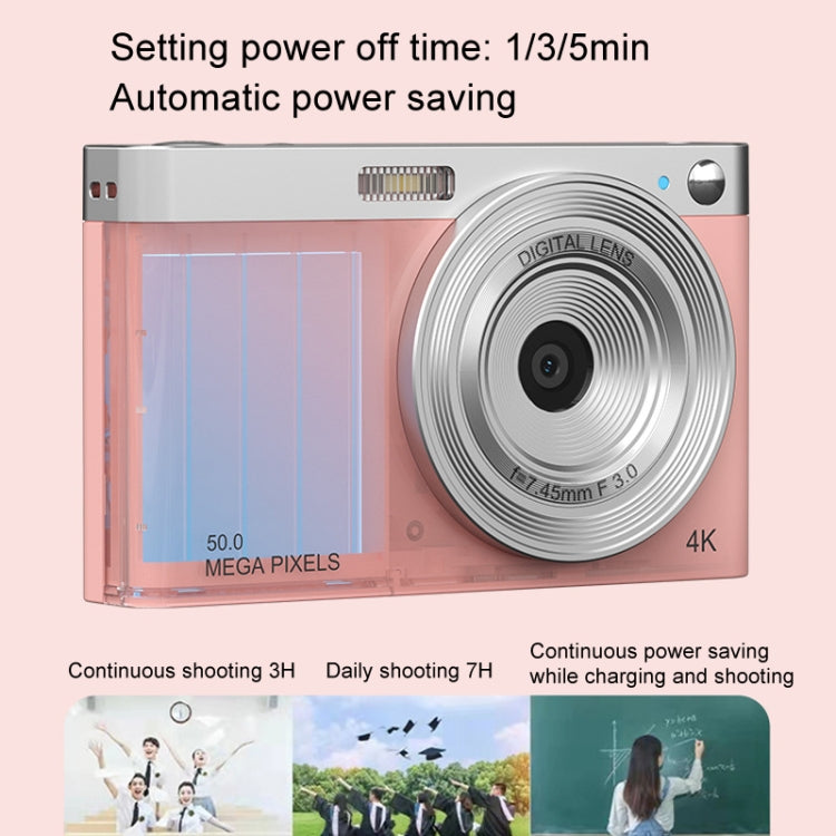 50 MP HD Camera 4K Video Retro Vlog Self-Shooting Camera(White) - Video Cameras by PMC TechLife | Online Shopping South Africa | PMC TechLife | Buy Now Pay Later Mobicred