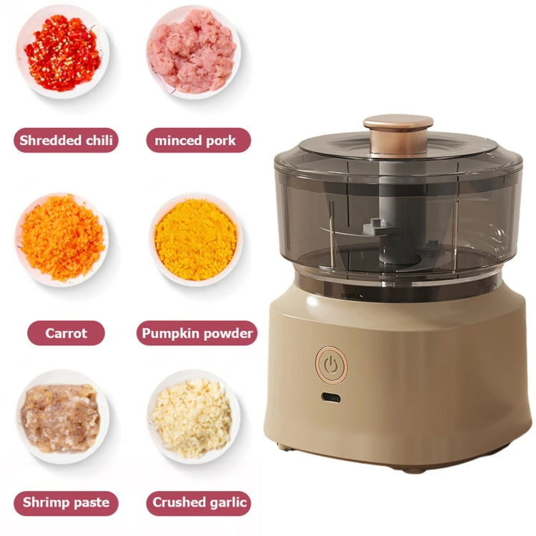 JRQ-01 Home Wireless Electric Meat Grinder Kitchen Garlic Pounder, Size: Electroplated Double-click(Coffee) - Stirrer & Squeezer by PMC TechLife | Online Shopping South Africa | PMC TechLife