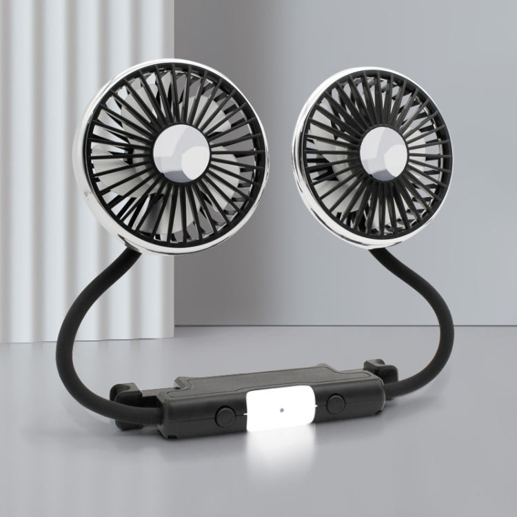 Car Double-head Hose Seat Fan with Light(Black) - Heating & Fans by PMC Jewellery | Online Shopping South Africa | PMC Jewellery | Buy Now Pay Later Mobicred