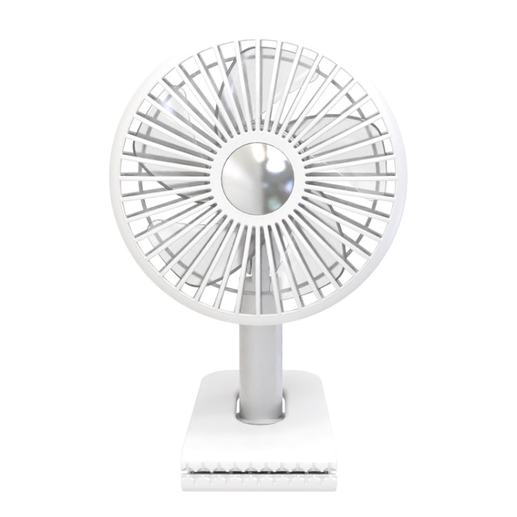 Car Clip-On Rechargeable Electric Oscillating Head Fan With Light(White) - Heating & Fans by PMC TechLife | Online Shopping South Africa | PMC TechLife | Buy Now Pay Later Mobicred