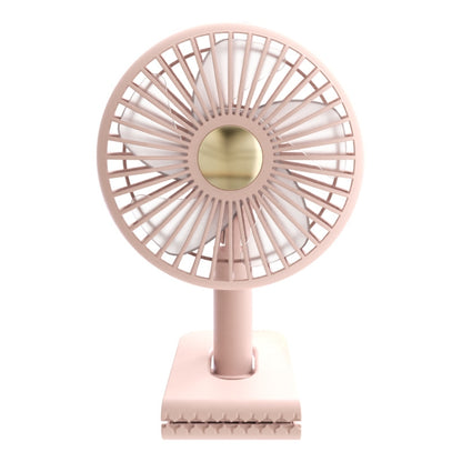 Car Clip-On Rechargeable Electric Oscillating Head Fan With Light(Pink) - Heating & Fans by PMC Jewellery | Online Shopping South Africa | PMC Jewellery | Buy Now Pay Later Mobicred