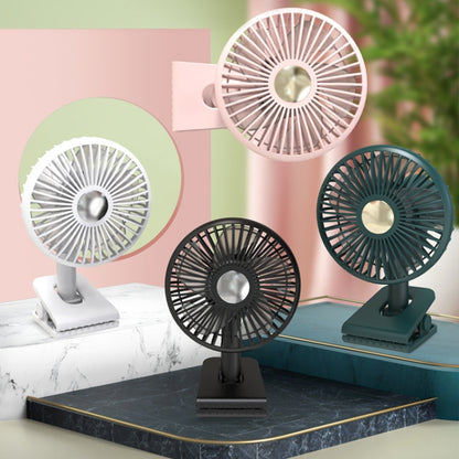 Car Clip-On Rechargeable Electric Oscillating Head Fan With Light(Pink) - Heating & Fans by PMC Jewellery | Online Shopping South Africa | PMC Jewellery | Buy Now Pay Later Mobicred