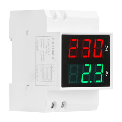 SINOTIMER SDM003-T 3 Digits DIN Rail Single-Phase AC Household Dual Display Voltage And Current Meter - Current & Voltage Tester by SINOTIMER | Online Shopping South Africa | PMC Jewellery | Buy Now Pay Later Mobicred