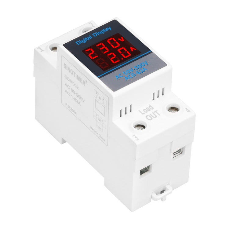 SINOTIMER SDM002 Household DIN Rail Single-Phase AC Dual Display Voltage And Current Meter(100A External Intestinal Sensor) - Current & Voltage Tester by SINOTIMER | Online Shopping South Africa | PMC TechLife | Buy Now Pay Later Mobicred