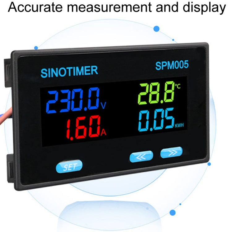 SINOTIMER SPM005 AC Digital Display Voltage Current Power Electricity Multifunctional Monitoring Meter, Specification: 100A - Current & Voltage Tester by SINOTIMER | Online Shopping South Africa | PMC Jewellery | Buy Now Pay Later Mobicred