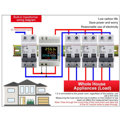 SINOTIMER SDM009 Din Rail Single-Phase Voltage Current Frequency Power Factor Electricity Multifunctional Meter, Model: AC250-450V Built-In - Current & Voltage Tester by SINOTIMER | Online Shopping South Africa | PMC Jewellery | Buy Now Pay Later Mobicred