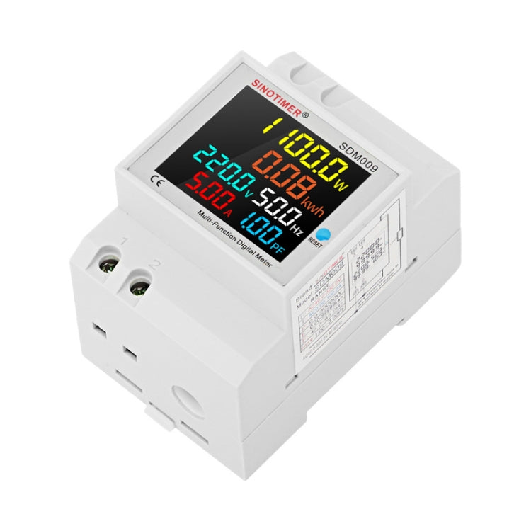 SINOTIMER SDM009 Din Rail Single-Phase Voltage Current Frequency Power Factor Electricity Multifunctional Meter, Model: AC250-450V External - free shipping - PMC TechLife - Order now!