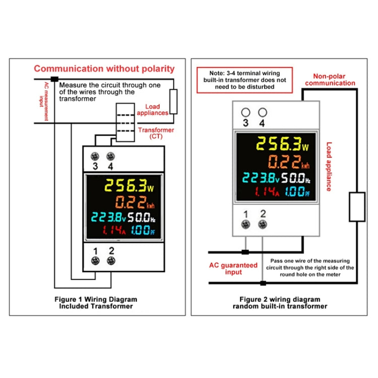 SINOTIMER SDM009 Din Rail Single-Phase Voltage Current Frequency Power Factor Electricity Multifunctional Meter, Model: AC250-450V Built-In - Current & Voltage Tester by SINOTIMER | Online Shopping South Africa | PMC Jewellery | Buy Now Pay Later Mobicred