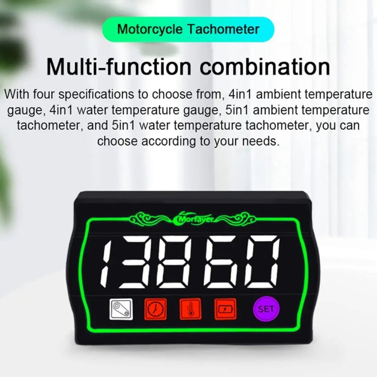 4 in 1 Water Temperature Meter Morfayer Locomotive Intelligent Multi-function Tachometer - Electrical Instruments by Morfayer | Online Shopping South Africa | PMC Jewellery | Buy Now Pay Later Mobicred