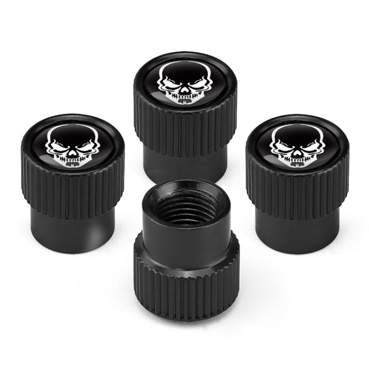 4pcs /Set Skeleton Car Tire Universal Aluminum Valve Cap(Black) - Tire Valve Caps by PMC TechLife | Online Shopping South Africa | PMC TechLife | Buy Now Pay Later Mobicred