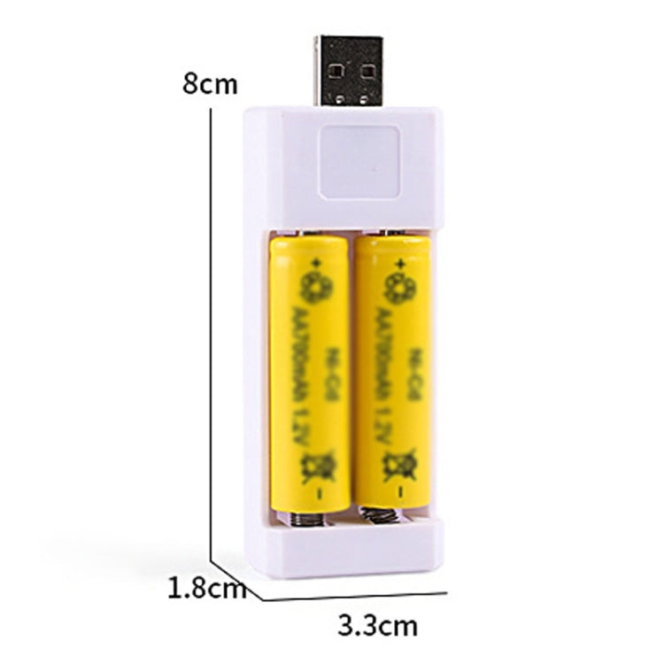 Directly Inserted 2 Slots USB AA / AAA Rechargeable Battery Charger - free shipping - PMC TechLife - Order now!