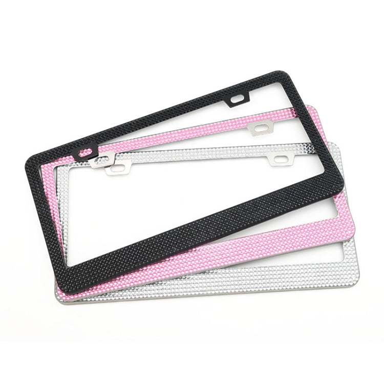 US Standard Stainless Steel License Plate Modified Frame With Diamonds, Color: Round Hole White Diamond - License Plate Covers & Frames by PMC TechLife | Online Shopping South Africa | PMC TechLife | Buy Now Pay Later Mobicred