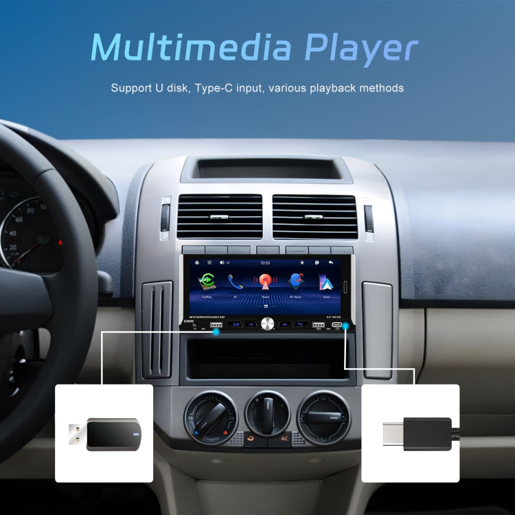 Single Spindle 6.9 inch MP5 With Knob Player Carplay Function Car MP4 Backup Camera, Specification: Standard+12 Light Camera - Car MP3 & MP4 & MP5 by PMC TechLife | Online Shopping South Africa | PMC TechLife | Buy Now Pay Later Mobicred