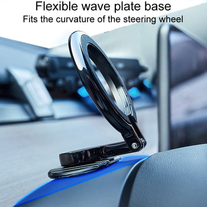 D21 Magnetic Folding Car Phone Holder Rotatable Steering Wheel Stick-On Navigation Stand - Car Holders by PMC Jewellery | Online Shopping South Africa | PMC Jewellery | Buy Now Pay Later Mobicred