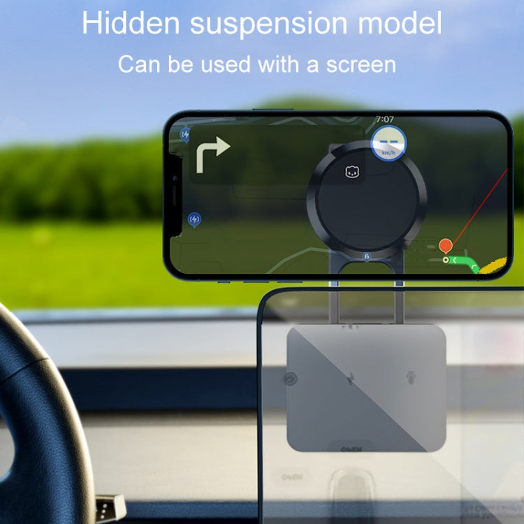 D31 Foldable Suspension Car Phone Holder Magnetic Slide Type Metal Navigation Stand - Car Holders by PMC TechLife | Online Shopping South Africa | PMC TechLife | Buy Now Pay Later Mobicred