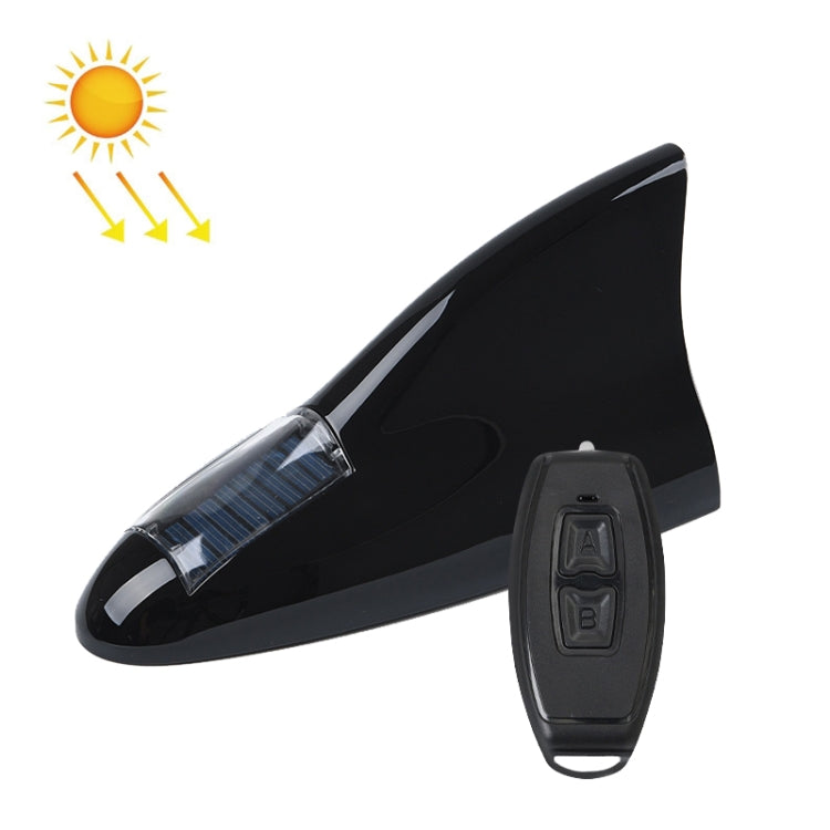 Solar Remote Control Signal Radio Shark Fin Antenna Anti-Tailgating Roof Warning Light(Black) - Warning Lights by PMC Jewellery | Online Shopping South Africa | PMC Jewellery | Buy Now Pay Later Mobicred