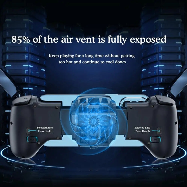 Mobile Phone Gaming Controller with Cooler & 2 Back Button Macro Programmable(Black) - Controller Gamepad by PMC TechLife | Online Shopping South Africa | PMC TechLife