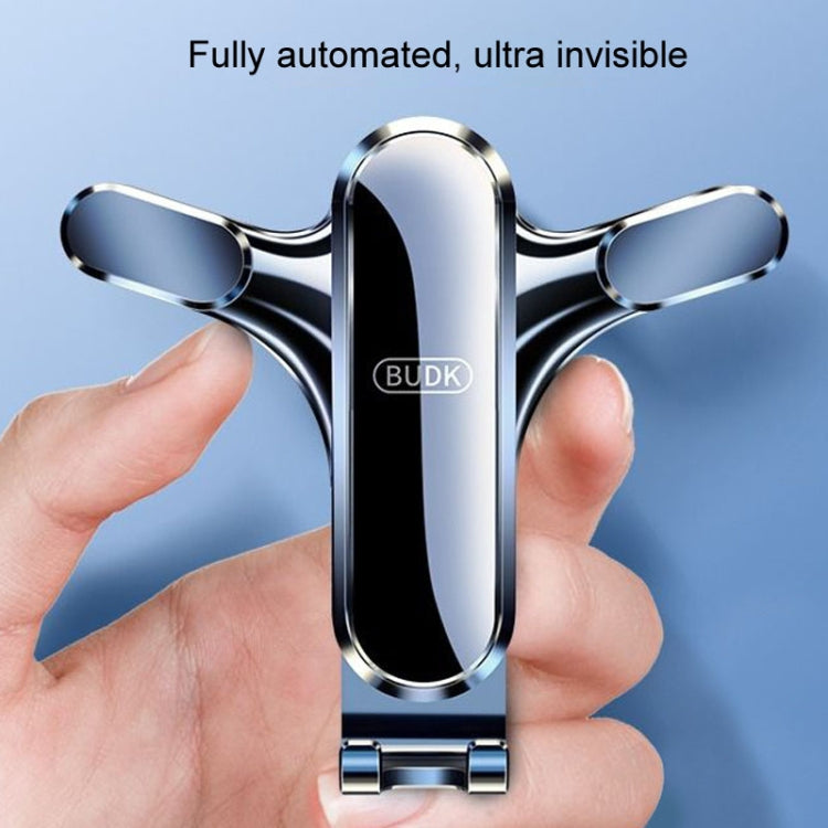 BUDK Triangle Gravity Sensor Car Phone Bracket Car Air Vent Navigation Holder, Model: Bent Suction Cup Base Model - Car Holders by BUDK | Online Shopping South Africa | PMC TechLife | Buy Now Pay Later Mobicred