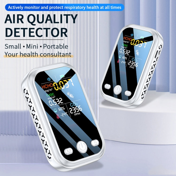 5 In 1  Air Quality Monitor TVOC HCHO CO2 Detector Temperature Humidity Tester(White) - Air & Water Quality Tester by PMC Jewellery | Online Shopping South Africa | PMC Jewellery | Buy Now Pay Later Mobicred