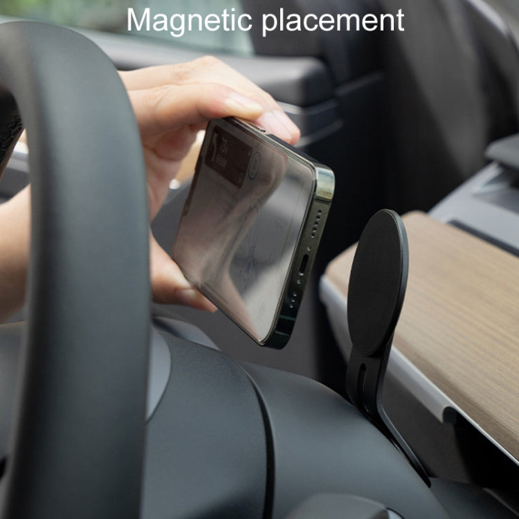 For Tesla Model 3/Y Automotive Magnetic Cell Phone Holder Car Steering Wheel Navigation Mount, Style: Curved - Car Holders by PMC Jewellery | Online Shopping South Africa | PMC Jewellery | Buy Now Pay Later Mobicred