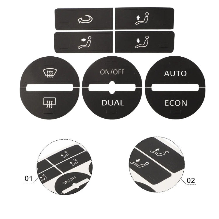 For Volkswagen GOLF MK5/Passat Air Conditioning Central Control Button Repair Patch - Decorative Sticker by PMC TechLife | Online Shopping South Africa | PMC TechLife