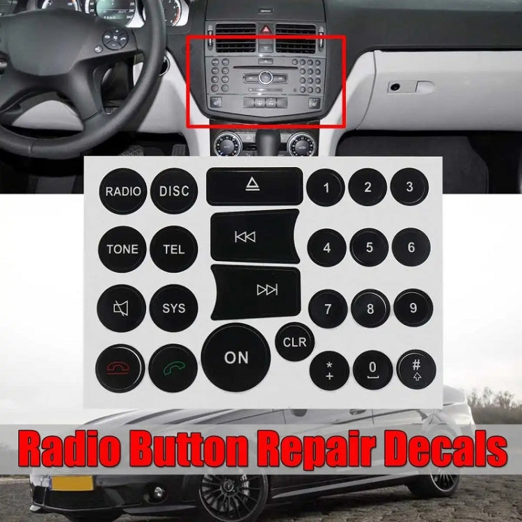 For Mercedes Benz C/E/GLK/W 2007-2014 Radio Button Repair Sticker(Style One) - Decorative Sticker by PMC Jewellery | Online Shopping South Africa | PMC Jewellery | Buy Now Pay Later Mobicred