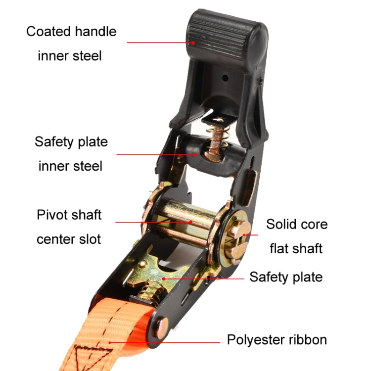 Motorcycle Ratchet Tensioner Cargo Bundling And Luggage Fixing Straps, Specification: Black 1.5m - Towing Bars by PMC Jewellery | Online Shopping South Africa | PMC Jewellery | Buy Now Pay Later Mobicred