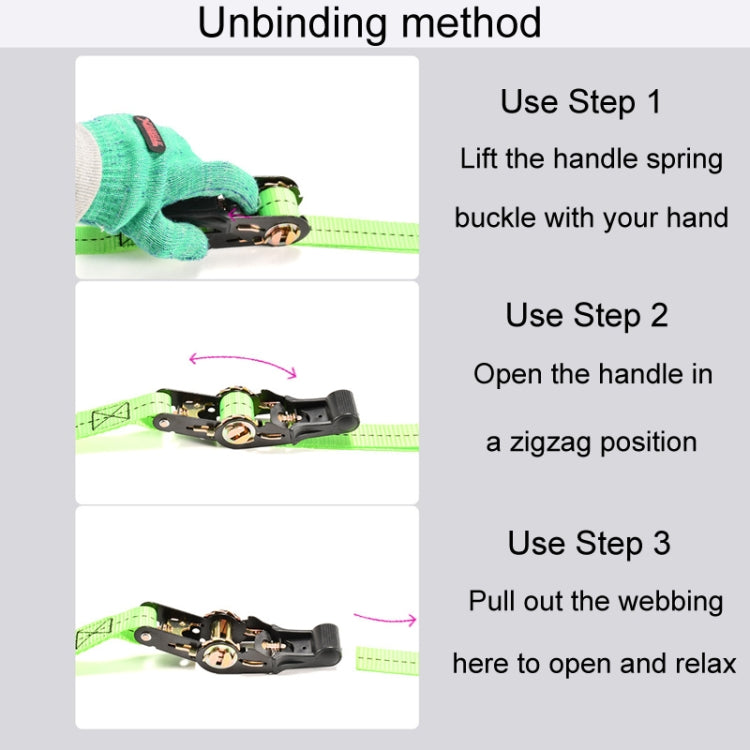 Motorcycle Ratchet Tensioner Cargo Bundling And Luggage Fixing Straps, Specification: Fluorescent Green 1m - Towing Bars by PMC TechLife | Online Shopping South Africa | PMC TechLife | Buy Now Pay Later Mobicred