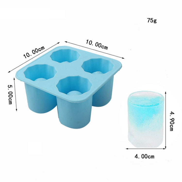 Four Hole Ice Cup Silicone Mold Compartment Cylindrical Coke Whiskey Ice Cube Maker Mold(Red) - Food Molds by PMC TechLife | Online Shopping South Africa | PMC TechLife