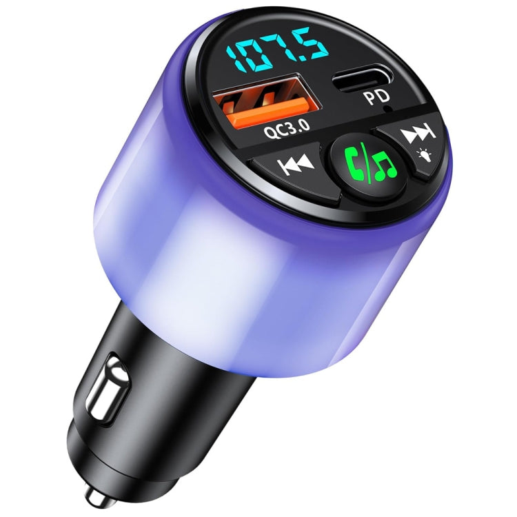 48W PD Fast Charging Car Bluetooth MP3 Player Ambient Light(Black) - Bluetooth Car Kits by PMC TechLife | Online Shopping South Africa | PMC TechLife | Buy Now Pay Later Mobicred