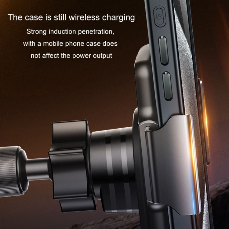 Car Magsafe Wireless Charger Transparent Induction 120W Fast Charging Universal Mobile Phone Bracket(Black) - Wireless Charger Holders by PMC TechLife | Online Shopping South Africa | PMC TechLife