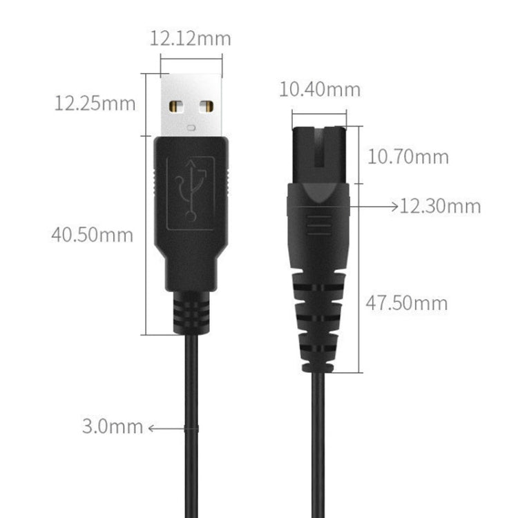 1.25m For Shaver / Water Refill Device USB TTo 8-Figure Tail Charging Cable Power Cord(White) - Shavers Parts by PMC TechLife | Online Shopping South Africa | PMC TechLife | Buy Now Pay Later Mobicred