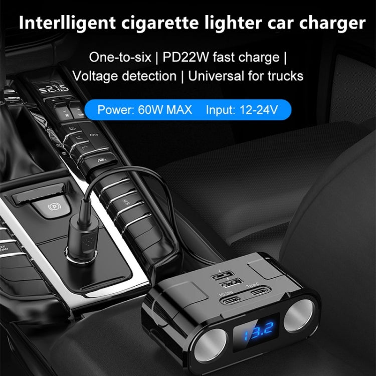 One to Four Car Charger Multifunctional Adapter Expansion Port - Car Charger by PMC Jewellery | Online Shopping South Africa | PMC Jewellery | Buy Now Pay Later Mobicred