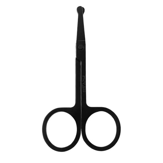 Men Nose Hair Scissor Round Tip Nose Hair Trimmer Manual Trimming Scissor, Color: Deep Black - Manual Razor by PMC Jewellery | Online Shopping South Africa | PMC Jewellery | Buy Now Pay Later Mobicred