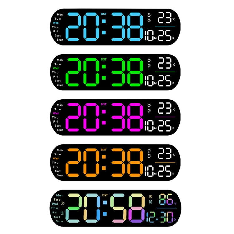Remote Control Digital Display Atmosphere Light Wall Clock Living Room Decoration Clock, Color: Blue - Wall Clock by PMc TechLife | Online Shopping South Africa | PMc TechLife | Buy Now Pay Later Mobicred