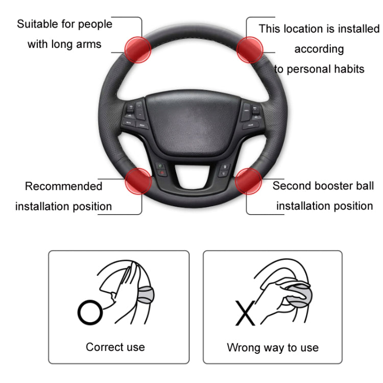 Steering Wheel One-Hand Turning Bearing Type Power-Saving Ball(Black) - Seat Belts & Padding by PMC TechLife | Online Shopping South Africa | PMC TechLife | Buy Now Pay Later Mobicred