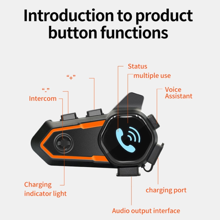 Motorcycle Noise Reduction Waterproof Helmet Cycling Bluetooth Headphones - Motorcycle Walkie Talkie by PMC TechLife | Online Shopping South Africa | PMC TechLife | Buy Now Pay Later Mobicred
