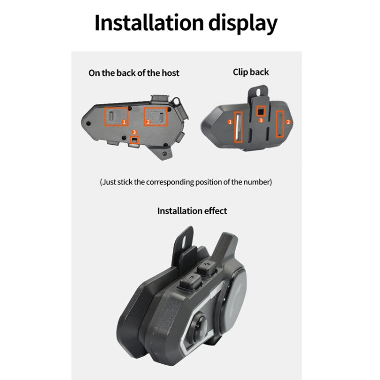 Motorcycle Noise Reduction Waterproof Helmet Cycling Bluetooth Headphones - Motorcycle Walkie Talkie by PMC TechLife | Online Shopping South Africa | PMC TechLife | Buy Now Pay Later Mobicred