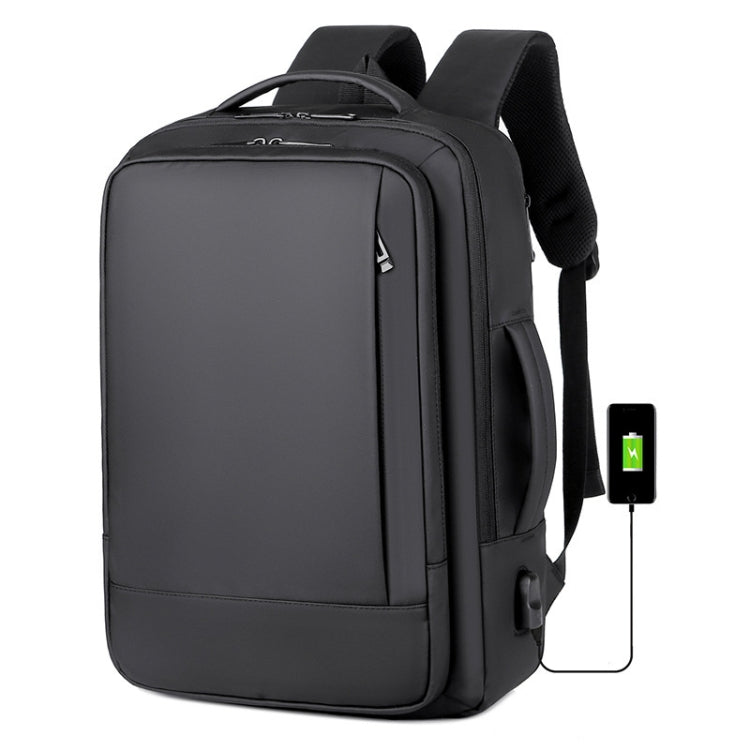 Expandable Business Waterproof Laptop Backpack With USB Port(Grey) - Backpack by PMC Jewellery | Online Shopping South Africa | PMC Jewellery | Buy Now Pay Later Mobicred