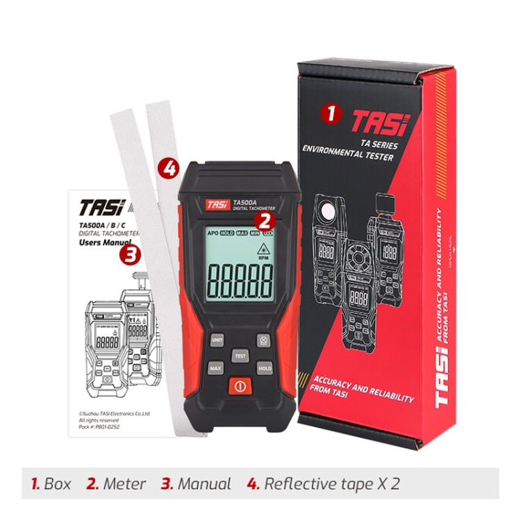 TASI TA500A Optical Measurement Laser Tachometer Digital Display Measuring Speed Meter - Tachometers & Anemometer by TASI | Online Shopping South Africa | PMC Jewellery | Buy Now Pay Later Mobicred