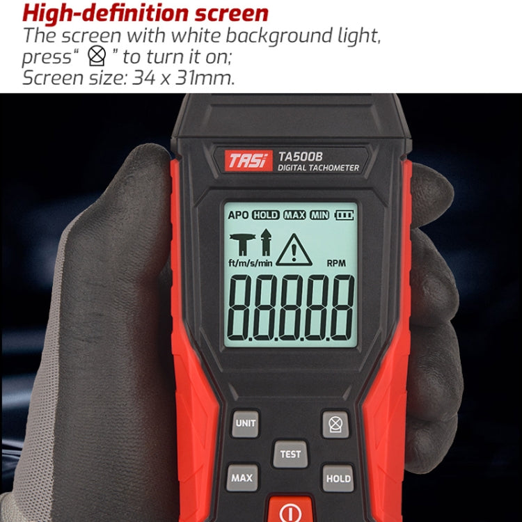 TASI TA500A Optical Measurement Laser Tachometer Digital Display Measuring Speed Meter - Tachometers & Anemometer by TASI | Online Shopping South Africa | PMC Jewellery | Buy Now Pay Later Mobicred