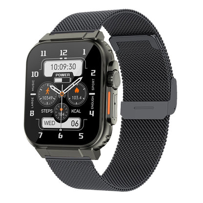 A70 1.96 Inch Health Monitoring Multifunctional IP68 Waterproof Bluetooth Call Smart Watch(Black Steel) - Smart Watches by PMC Jewellery | Online Shopping South Africa | PMC Jewellery | Buy Now Pay Later Mobicred