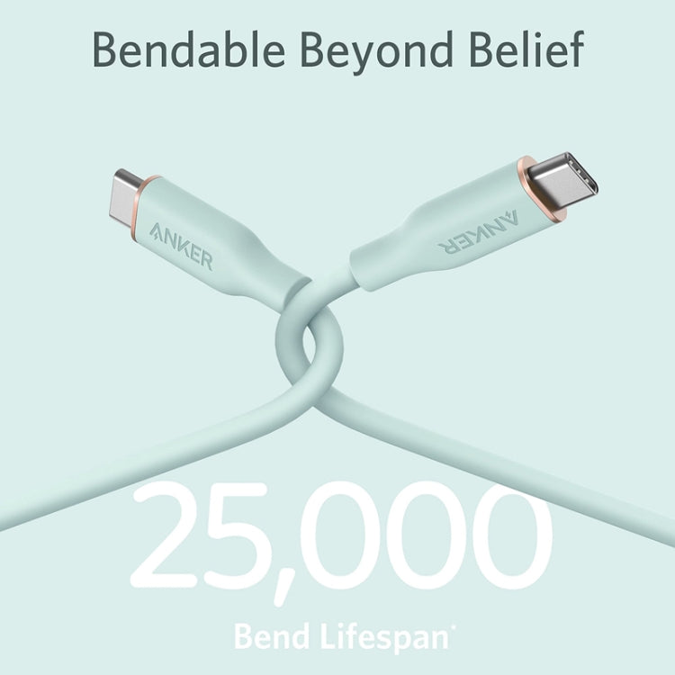 ANKER A8552 Powerline III 0.9m Skin Friendly Dual Type-C Data Cable PD100W Fast Charging Cable(Black) - USB-C & Type-C Cable by ANKER | Online Shopping South Africa | PMC TechLife | Buy Now Pay Later Mobicred