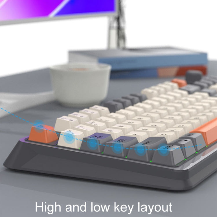 XUNSVFOX K94 Wireless Bluetooth Dual Mode Mechanical Keyboard Gaming Office Laptop Keyboard(Lake Blue) - free shipping - PMC Jewellery - Order now!