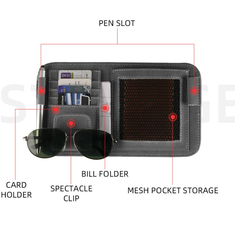 Car Sun Visor Bill Holder Glasses Clip Storage Bag(Blue) - Sunglasses & Glasses Clips by PMC TechLife | Online Shopping South Africa | PMC TechLife | Buy Now Pay Later Mobicred