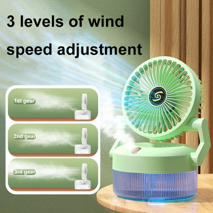 USB Charging Folding Desktop Spray Humidification Fan with Night Light(White) - Electric Fans by PMC Jewellery | Online Shopping South Africa | PMC Jewellery | Buy Now Pay Later Mobicred