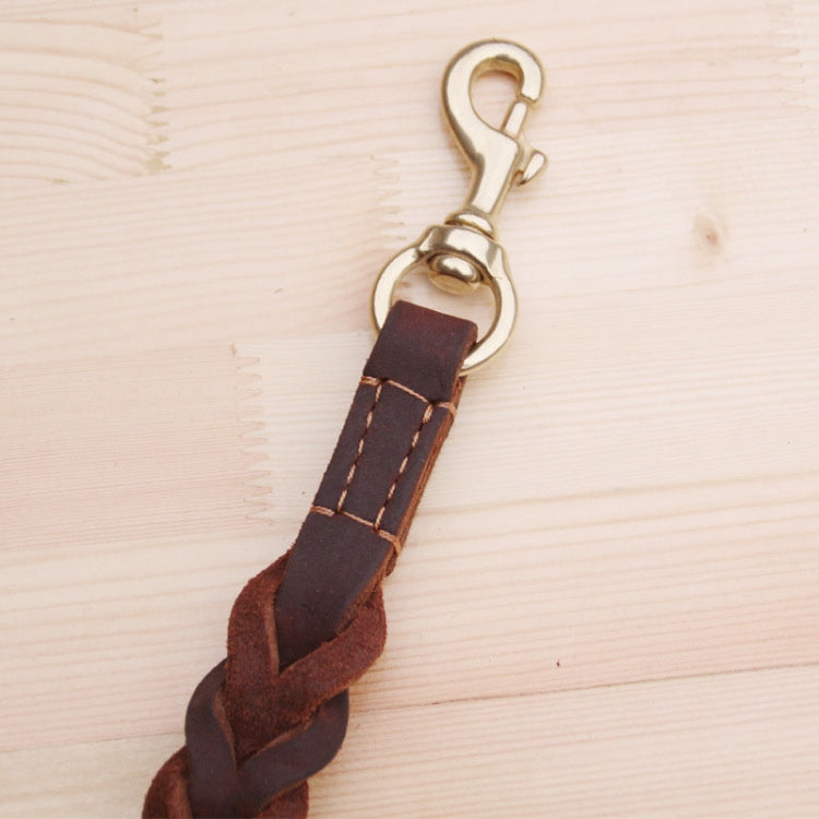 1.8x50cm Leather Pet Leash Short Pull Rope Dog Chain(Coffee) - Leashes & Chest Strap by PMC TechLife | Online Shopping South Africa | PMC TechLife | Buy Now Pay Later Mobicred
